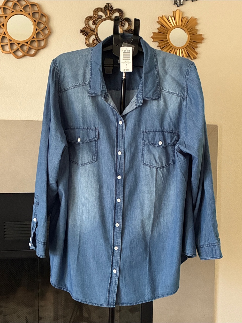 torrid Blue Denim Button-Up Shirt